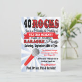 カラオケ誕生日パーティポスタースタイル招待状 招待状 (スタンド正面)