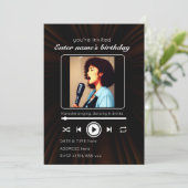 カラオケ誕生日パーティーの招待状のパーソナライズ 招待状 (スタンド正面)