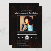 カラオケ誕生日パーティーの招待状のパーソナライズ 招待状 (正面/裏面)