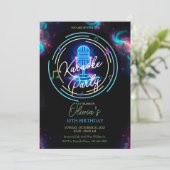 カラオケ誕生日パーティーへの招待 招待状 (スタンド正面)