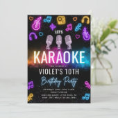 カラオケ誕生日招待状 | カラオケパーティー 招待状 (スタンド正面)