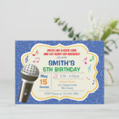 カラオケ誕生日招待状 招待状 (スタンド正面)