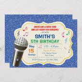 カラオケ誕生日招待状 招待状 (正面/裏面)