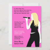 カラオケ誕生日歌唱10代の若者10代のブロンドガール 招待状 (正面)