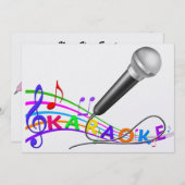 カラオケ – パーティー招待状- SRF 招待状 (正面/裏面)