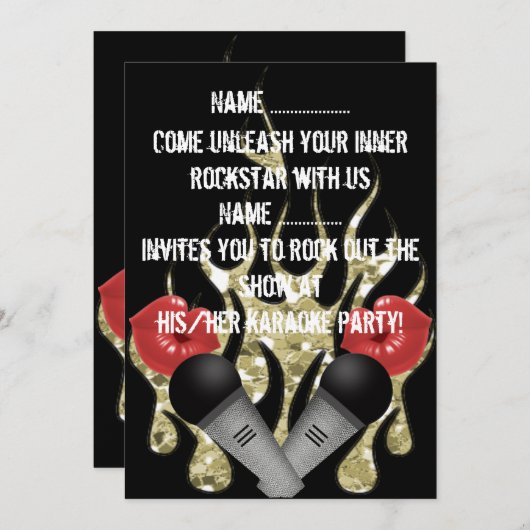 カラオケ – 招待状 (正面/裏面)