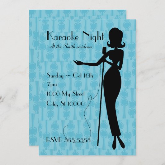 カラオケ 招待状 (正面/裏面)