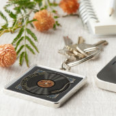 カラオケLPのレコードの報酬Keychain キーホルダー (側面)