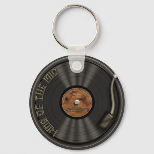 カラオケLPのレコードKeychain キーホルダー