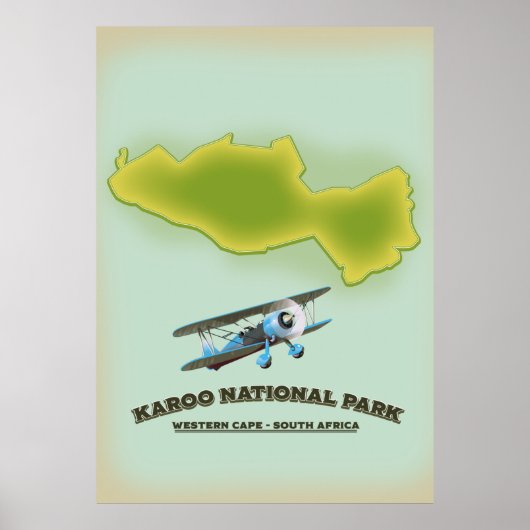 カラオ国立公園 西ケープ州 南アフリカ 地図 ポスター (正面)