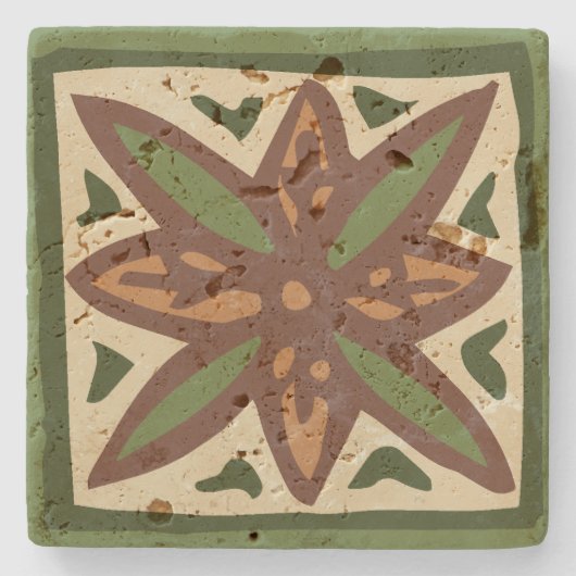 カラカウアハワイアントロピカルタパKL301 ストーンコースター (正面)