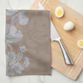 カラカウアハワイアン縁どハイビスカスKL302 キッチンタオル (四つ折り)