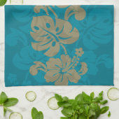 カラカウアハワイアン縁どハイビスカスKL303 キッチンタオル (折り畳み)