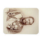 カラカウア王(1836-91)、c19回後半（セピア写真） マグネット (横)