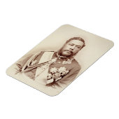 カラカウア王(1836-91)、c19回後半（セピア写真） マグネット (左側)