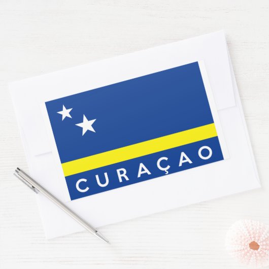 カラカオ国旗の国文字名 長方形シール (封筒)