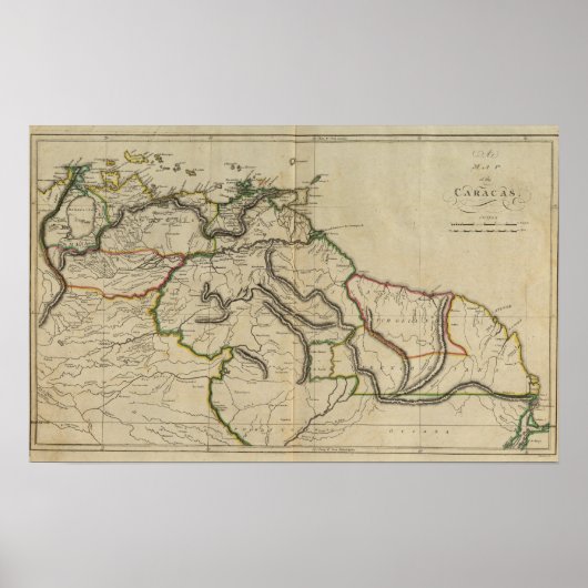 カラカスの地図 ポスター (正面)