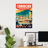 カラカス ベネズエラ レトロ ヴィンテージ 旅行 ポスター (ホームオフィス)
