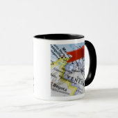 カラカス、地図のベネズエラに置かれるピンの地図を描いて下さい マグカップ (正面右)