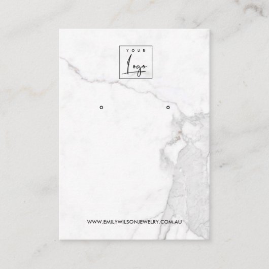 カラカッタ大理石テクスチャスタッドイヤリングディスプレイカード 名刺 (正面)