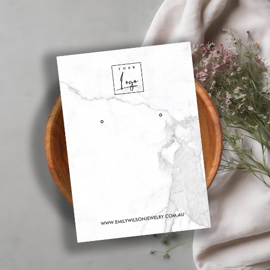 カラカッタ大理石テクスチャスタッドイヤリングディスプレイカード 名刺