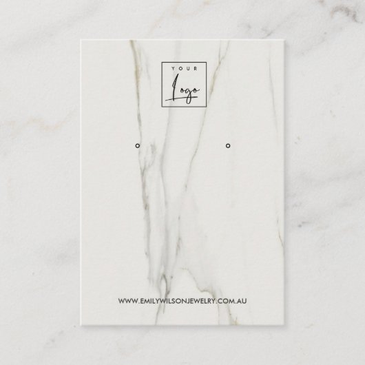 カラカッタ大理石テクスチャスタッドイヤリングディスプレイ 名刺 (正面)