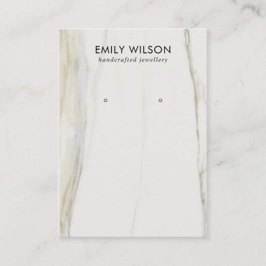 カラカッタ大理石テクスチャスタッドイヤリングディスプレイ 名刺 (正面)