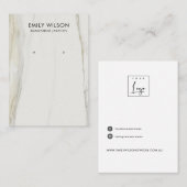 カラカッタ大理石テクスチャスタッドイヤリングディスプレイ 名刺 (正面/裏面)