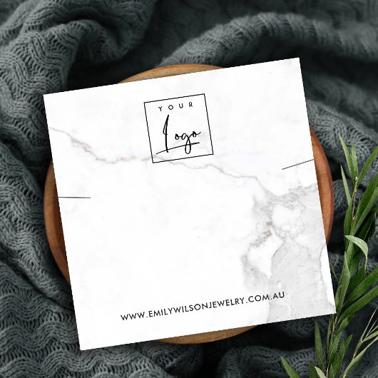 カラカッタ大理石テクスチャネックレスイヤリングディスプレイ スクエア名刺