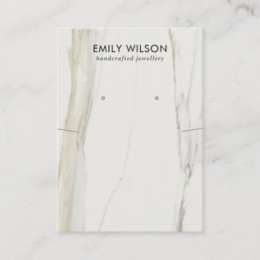 カラカッタ大理石テクスチャネックレスイヤリングディスプレイ 名刺 (正面)