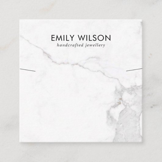 カラカッタ大理石テクスチャネックレスブレスレットディスプレイ スクエア名刺 (正面)