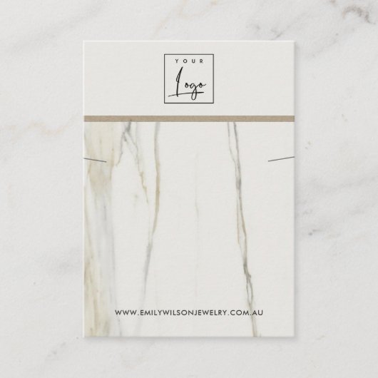 カラカッタ大理石テクスチャネックレスブレスレットディスプレイ 名刺 (正面)