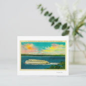 カラカラカラフェリー、プジェット音、オリンピックマウンテンズ ポストカード (スタンド正面)