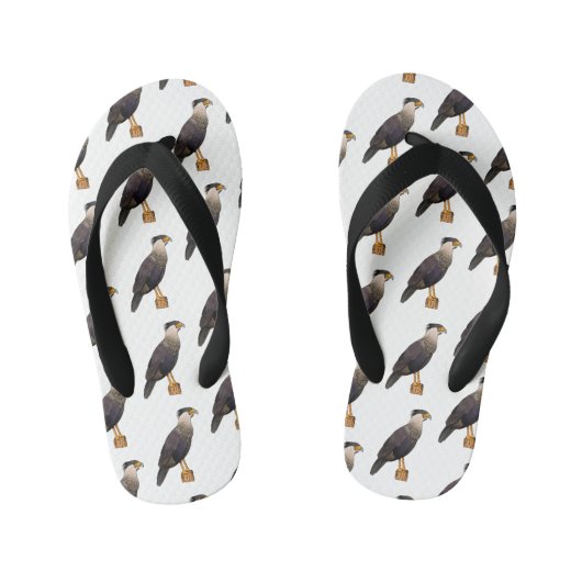 カラカラ鳥風漫画イラストレーション キッズビーチサンダル (フットベッド)