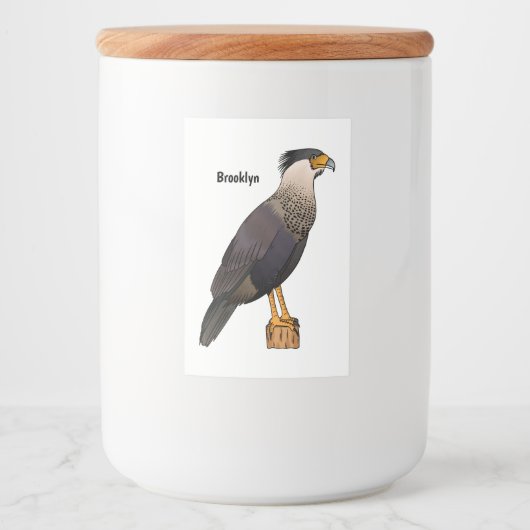 カラカラ鳥風漫画イラストレーション フードラベル (正面)