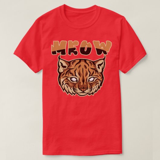 カラカルおもしろいキャットニャー顔ブラウンコートアニマルリン Tシャツ (デザイン正面)