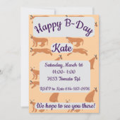 カラカルハッピーバースデー 招待状 (正面)