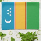 カラカルパクスタンの旗 キッチンタオル (折り畳み)