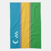 カラカルパクスタンの旗 キッチンタオル (縦)