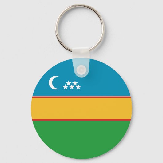 カラカルパクスタンの旗 キーホルダー (正面)