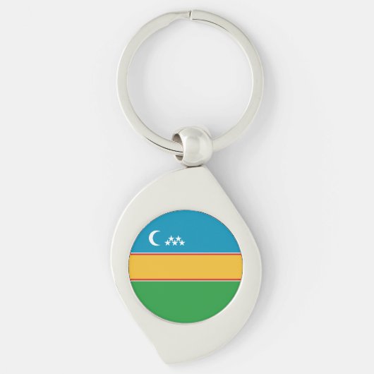 カラカルパクスタンの旗 キーホルダー (正面)