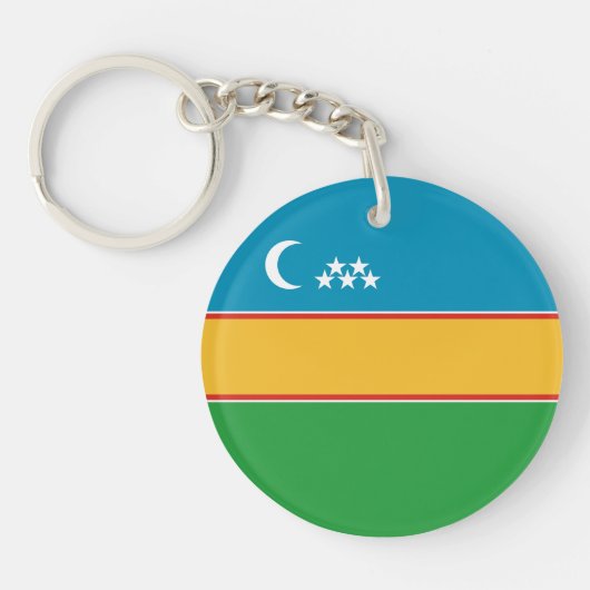 カラカルパクスタンの旗 キーホルダー (正面)