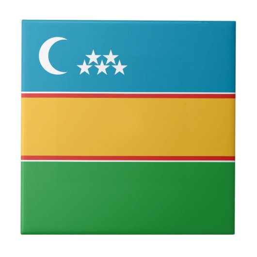 カラカルパクスタンの旗 タイル (正面)