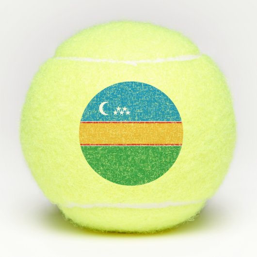 カラカルパクスタンの旗 テニスボール (正面)