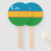 カラカルパクスタンの旗 ハンドファン (正面&裏面)