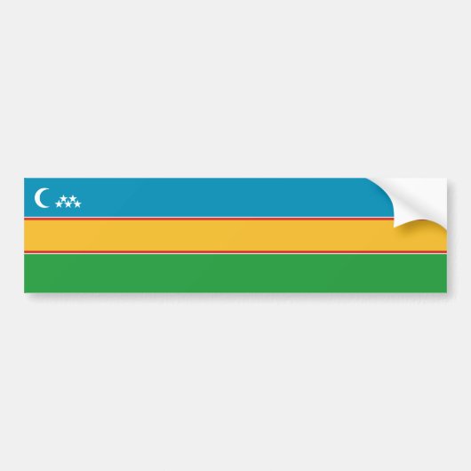 カラカルパクスタンの旗 バンパーステッカー (正面)