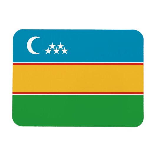 カラカルパクスタンの旗 マグネット (横)