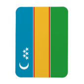 カラカルパクスタンの旗 マグネット (縦)