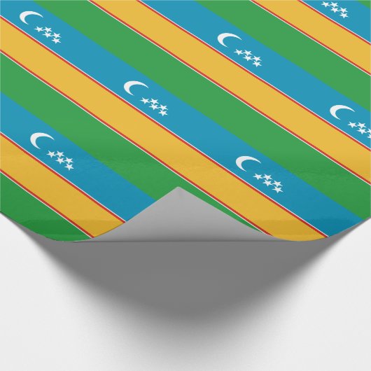 カラカルパクスタンの旗 ラッピングペーパー (角)