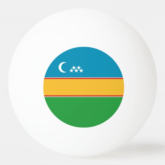 カラカルパクスタンの旗 卓球ボール (正面)